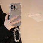 Niche Metal Silver Bracelet Electroplating Bracket iPhone Case