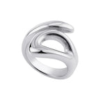 irregular-titanium-steel-ring-with-water-droplet-knot-opening - Viexta