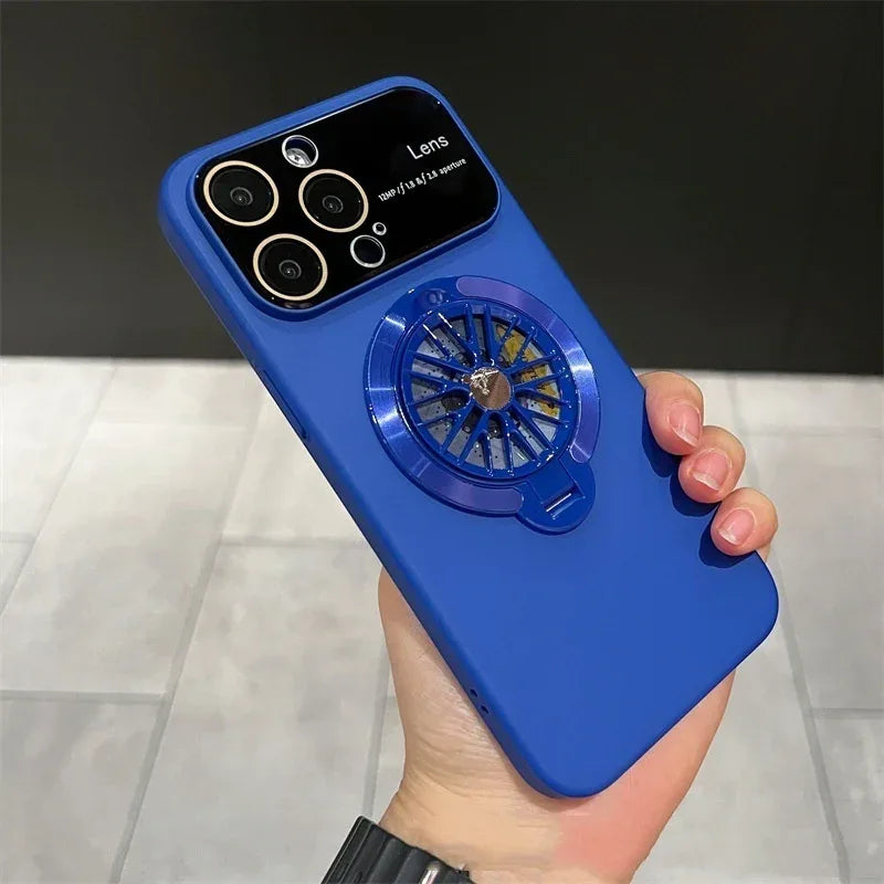 Rotating Gyro Decompression Bracket Large Window iPhone Case - Viexta