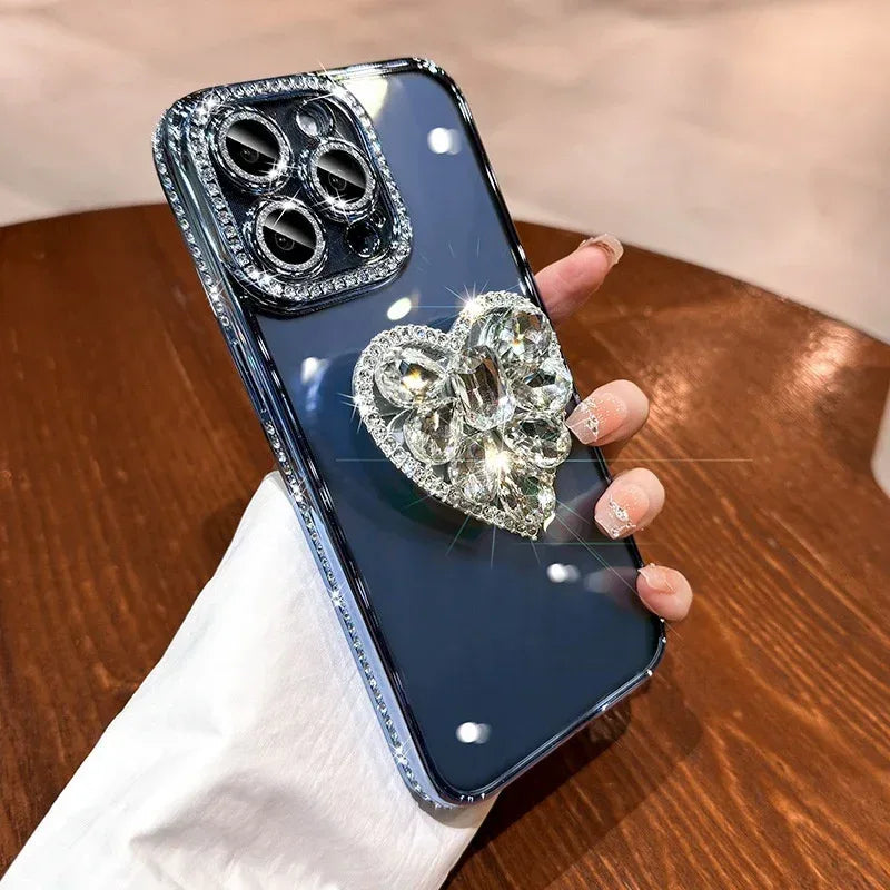 silicone-edge-diamond-love-bracket-iphone-case - Viexta