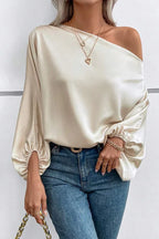 Diagonal Collar Asymmetric Pullover - Viexta