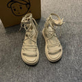 Cross Strap High-top Niche Sandal Boots - Viexta