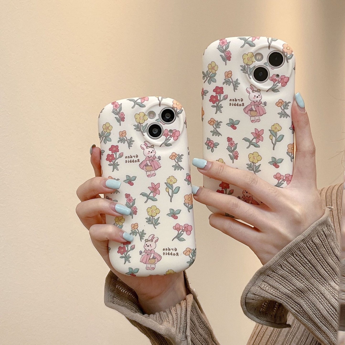 Floral Bunny Matte iPhone Case