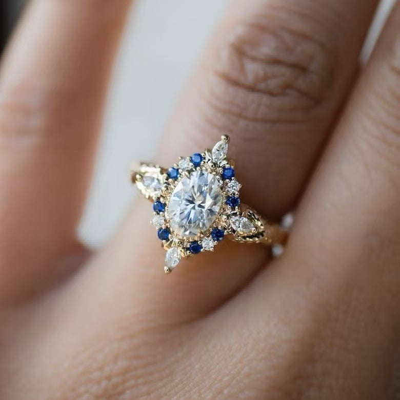 Minority Ring Gold-plated Inlaid Ring