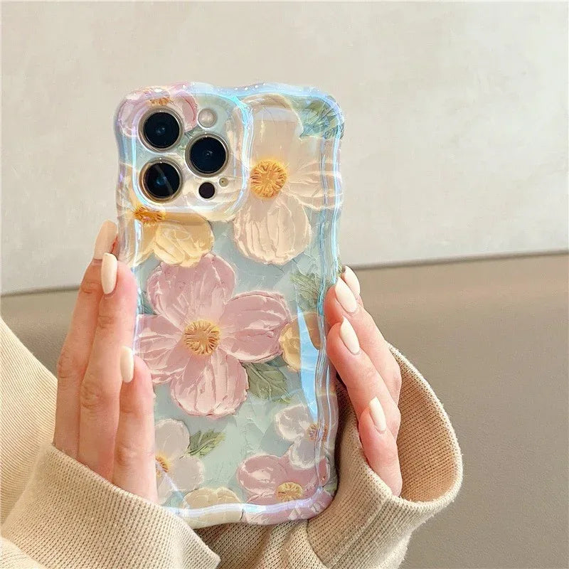 twisted-edge-oil-painting-flower-iphone-case - Viexta