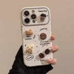 Ink-splashed 3D Coffee Bear iPhone Case
