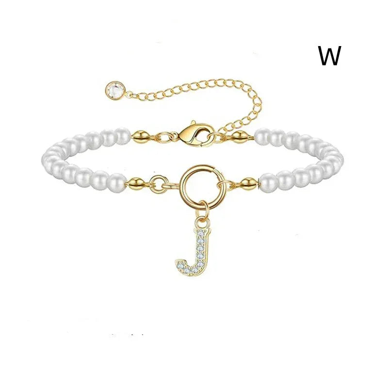 6mm Pearl Bracelet Buckle Letter - Viexta