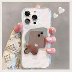 Electroplated Ripple Mirror Makeup Mirror iPhone case - Viexta