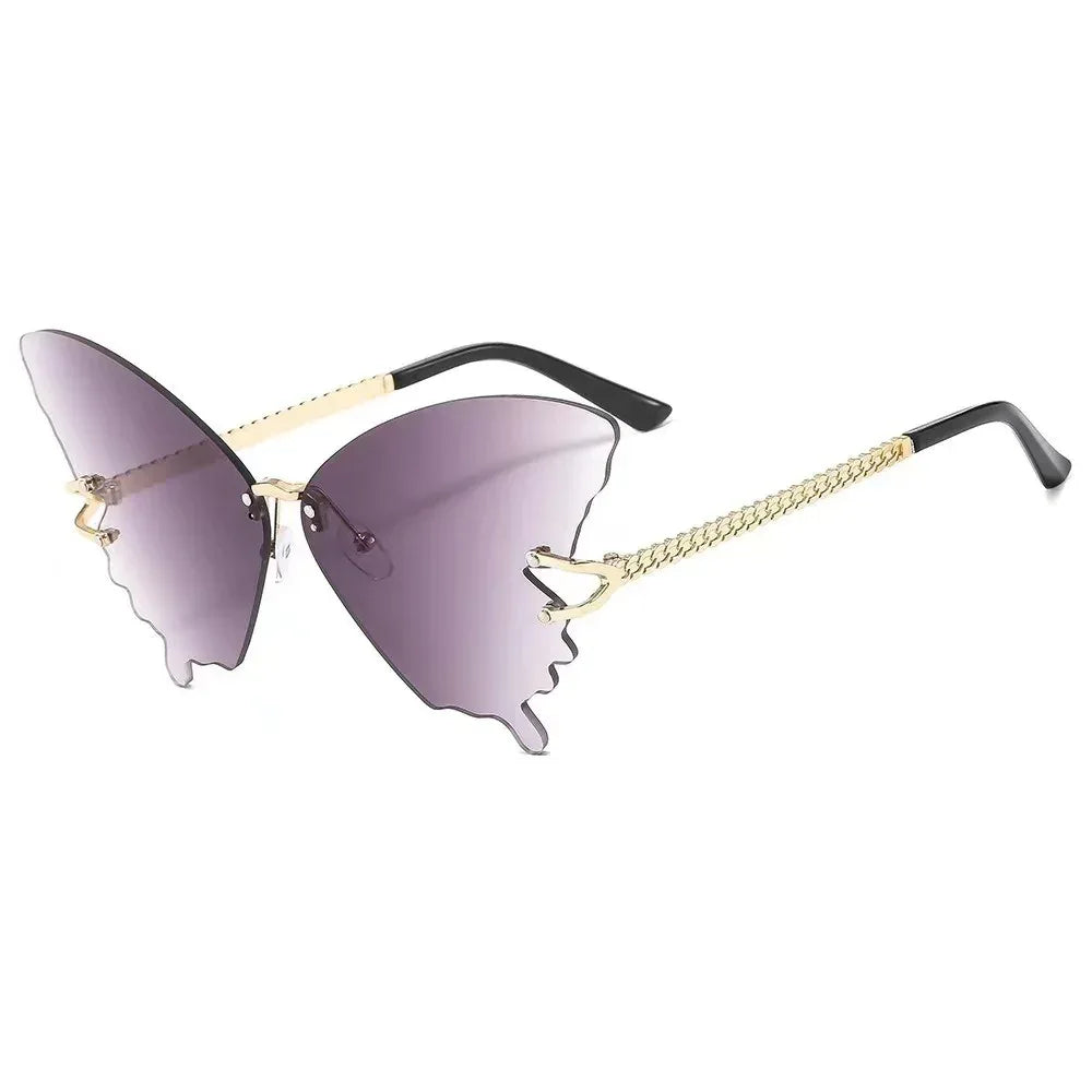 Butterfly Fashion Large Rim Gradient Color Sunglasses - Viexta