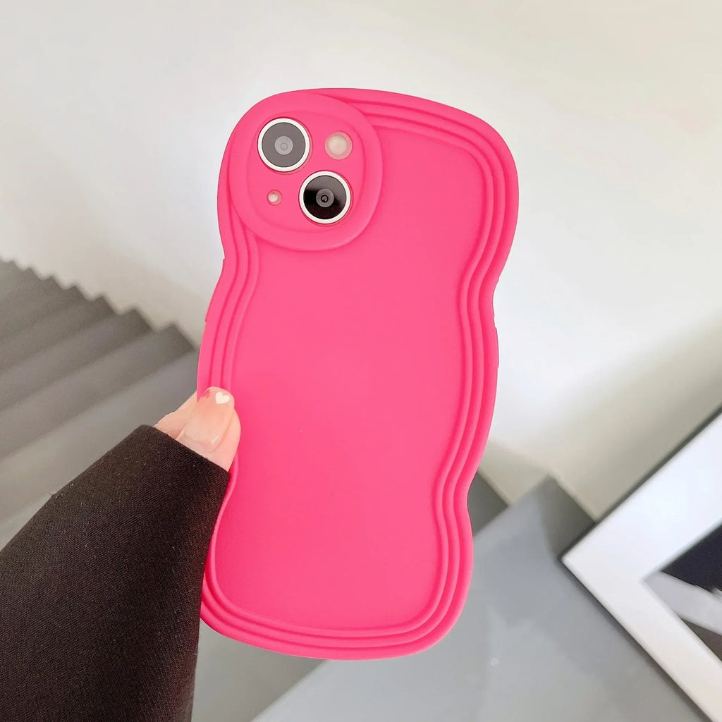 Liquid Solid Color Wavy Edge iPhone Case - Viexta