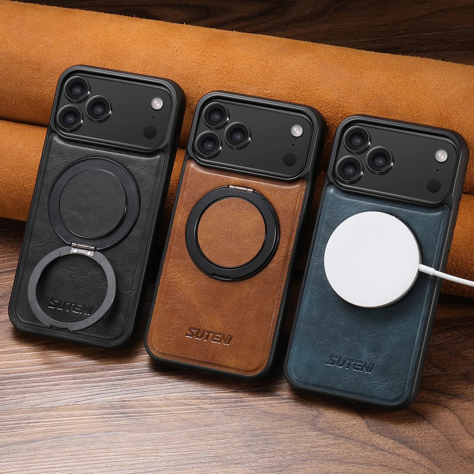 Leather Magnetic Wireless Charging Goggle Pixel Case - Viexta