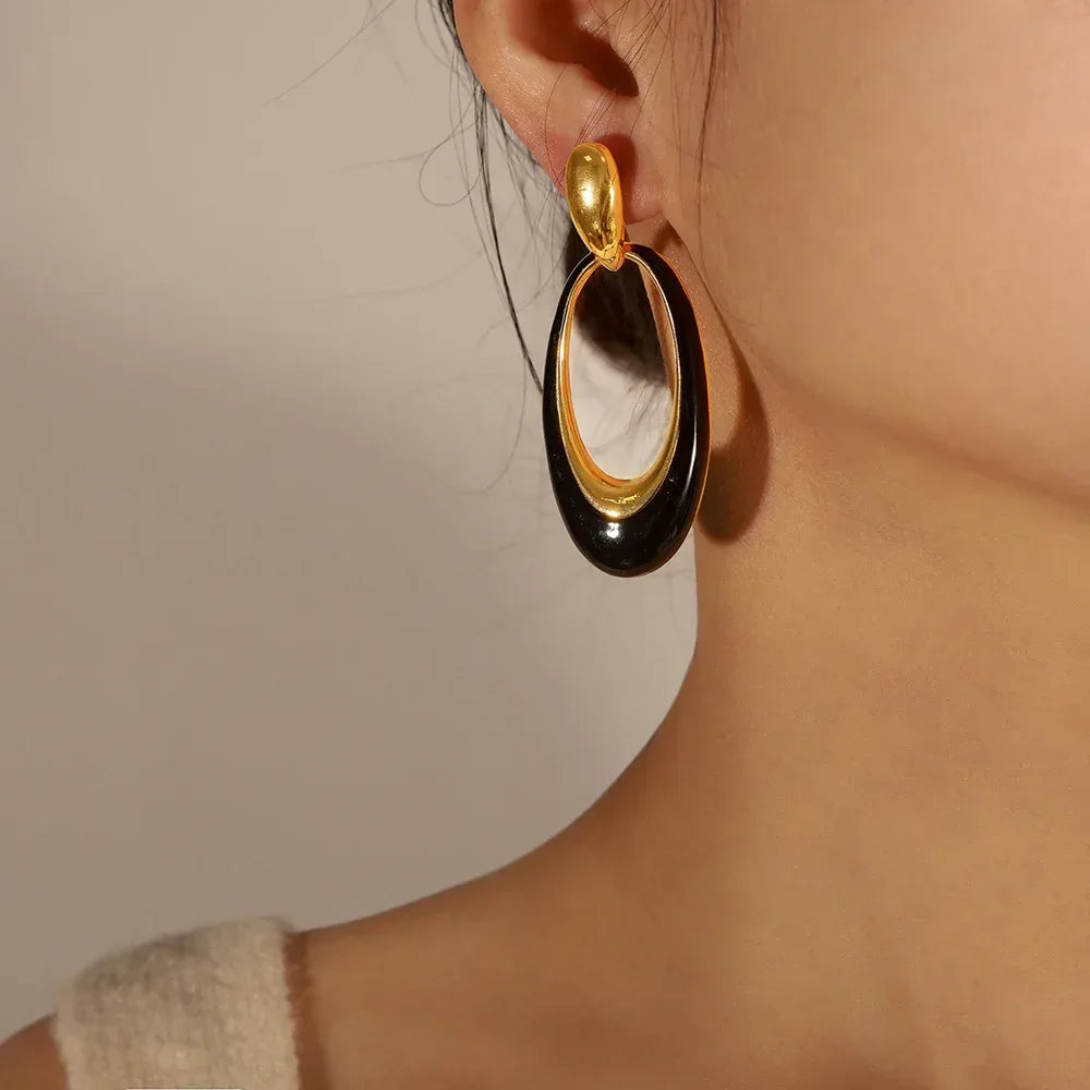 Retro Enamel Colored Glaze Earrings - Viexta
