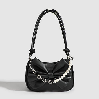 Black White PU Bow Handbags