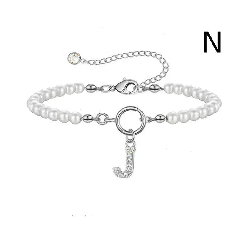 6mm Pearl Bracelet Buckle Letter - Viexta