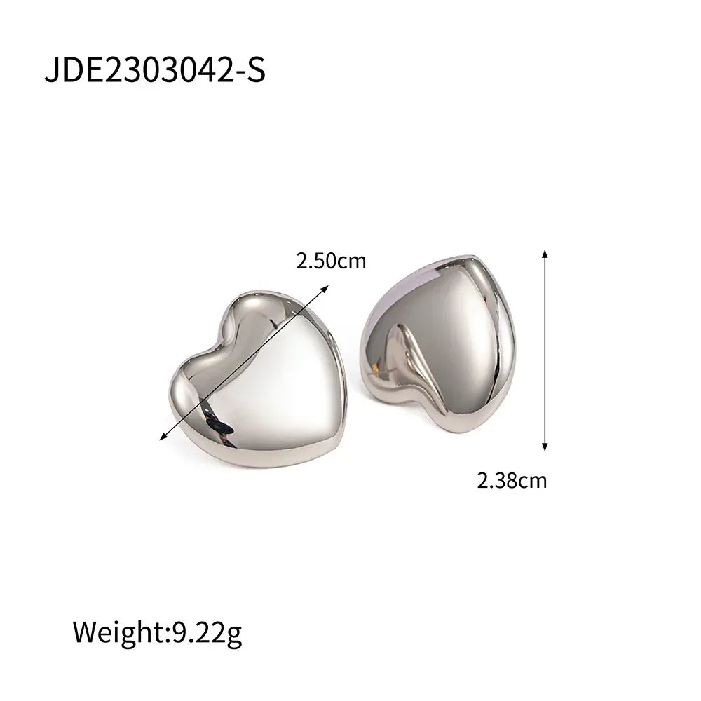Elegant Heart Peach Stainless Steel Earrings - Viexta