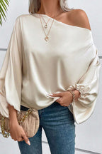 Diagonal Collar Asymmetric Pullover - Viexta