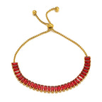 Zircon-studded Chain Pearl Bracelet