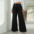 Fashion Straight Wide Leg Pants Elastic High Waist Casual Trousers For Women - Viexta