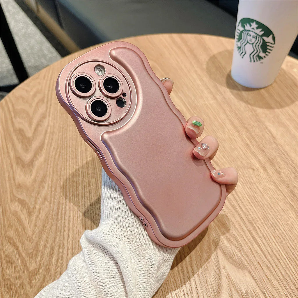 Wave Pattern Solid Color iPhone Case - Viexta