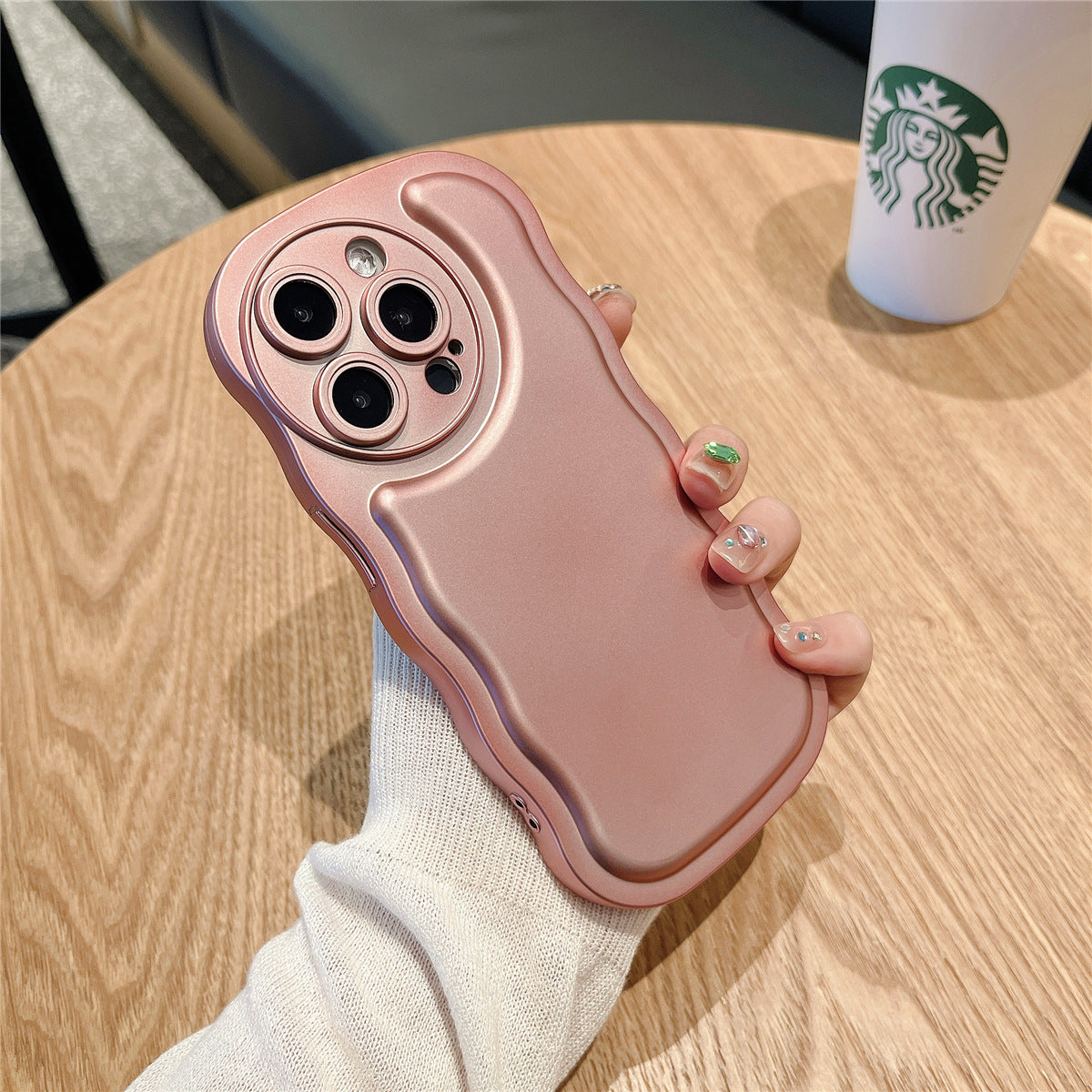 Wave Pattern Solid Color iPhone Case