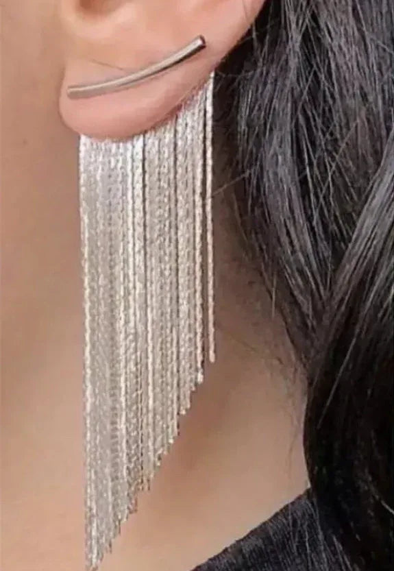 gold-tassel-long-earrings - Viexta