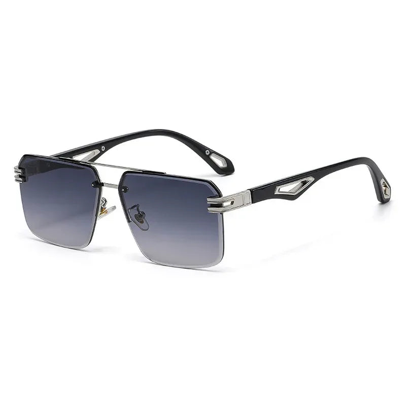Frameless Cut-Edge Double-Bridge Sunglasses - Viexta