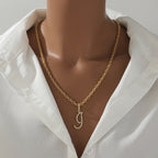26 Letter Zircon 18k Gold Necklace