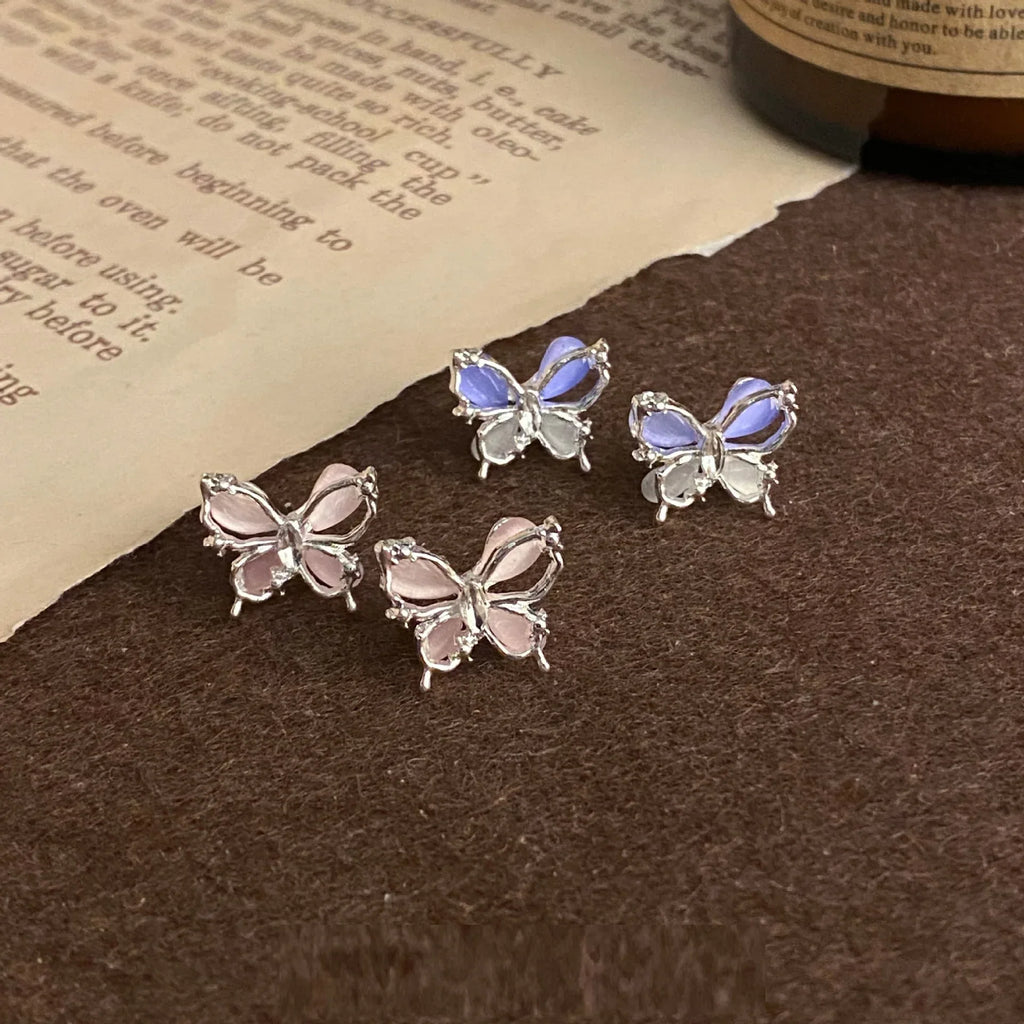 Fairy Butterfly Opal Stone Ear Studs - Viexta