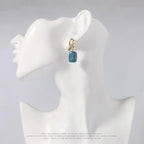 Synthetic Stone Silver Pin Eardrops - Viexta