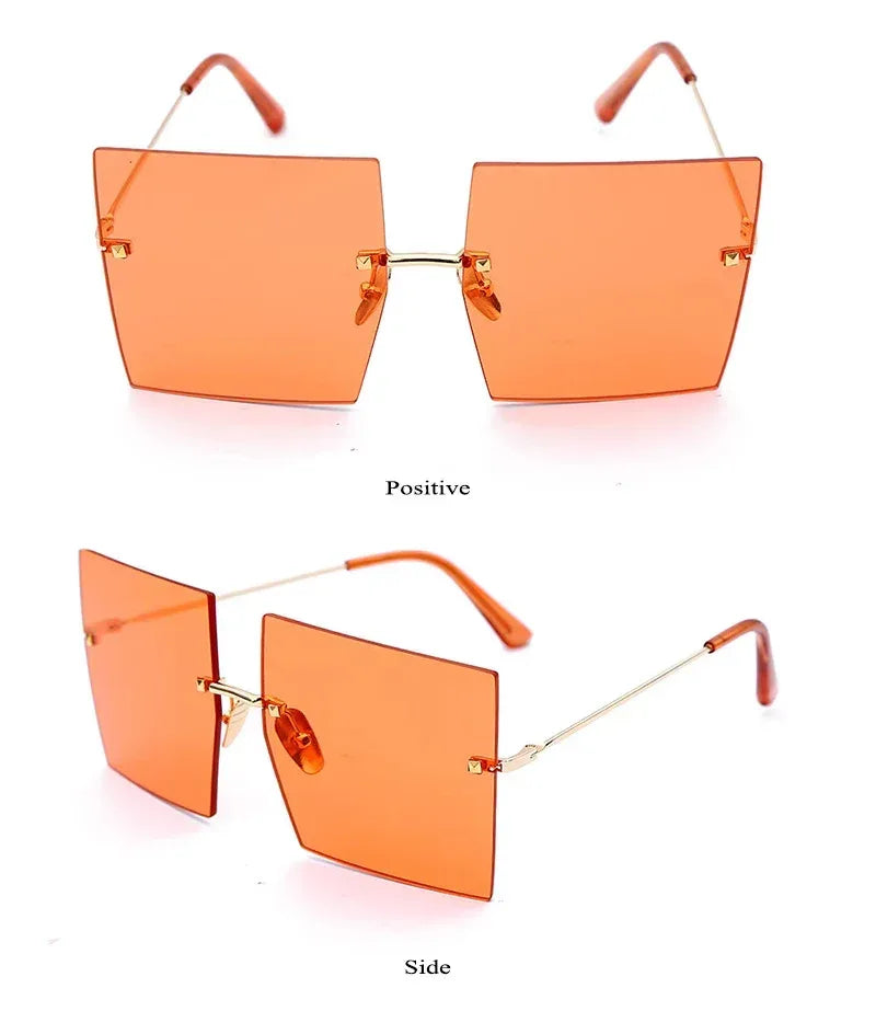 new-square-rimless-metal-sunglasses - Viexta
