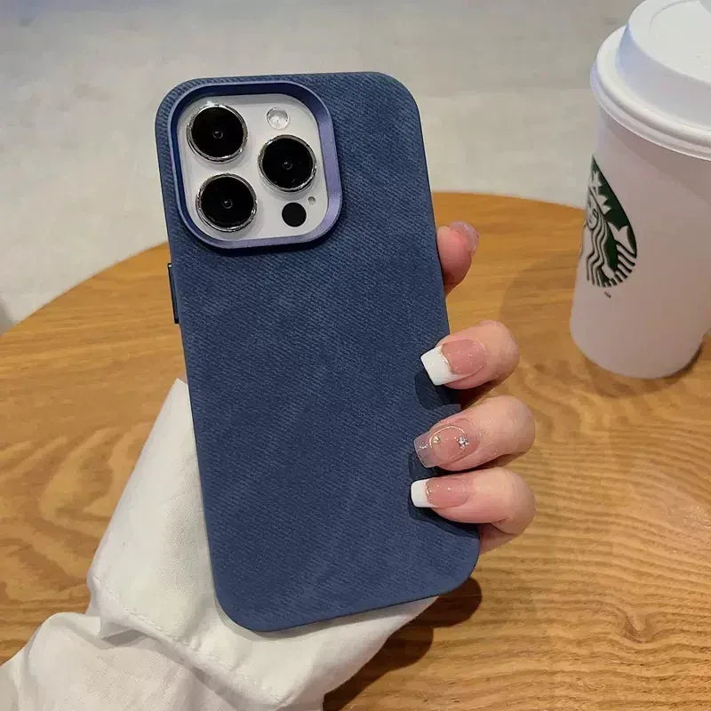 Magnetic Leather Drop-resistant Flannel iPhone Case - Viexta