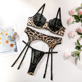 sexy-leopard-print-stitching-lace-see-through-sexy-lingerie-three-piece-set - Viexta
