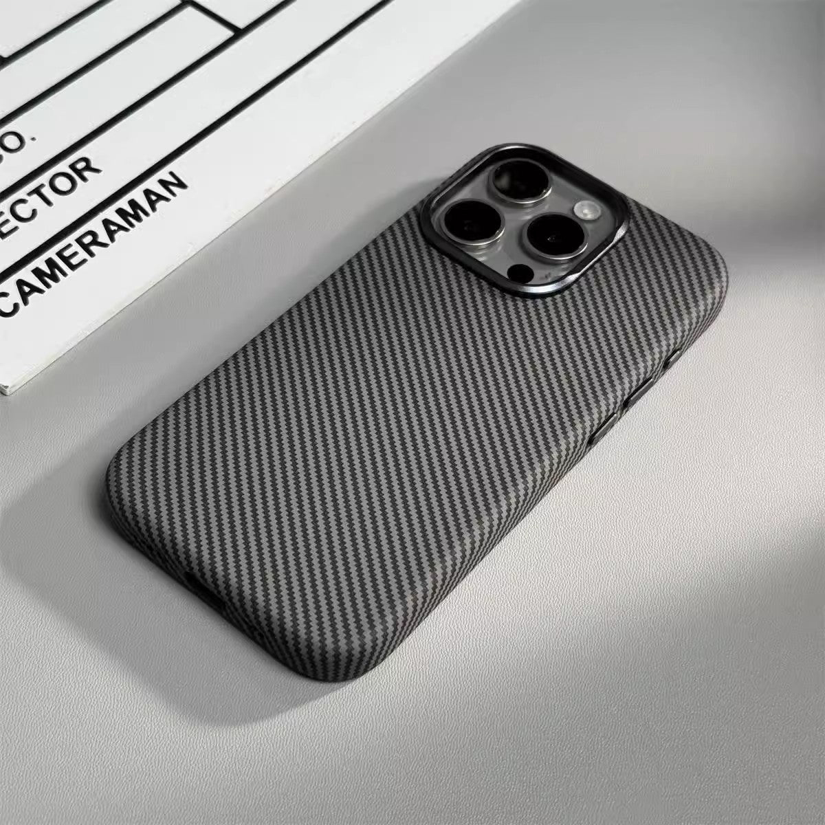 Carbon Fiber Grain Magnetic Leather iPhone Case