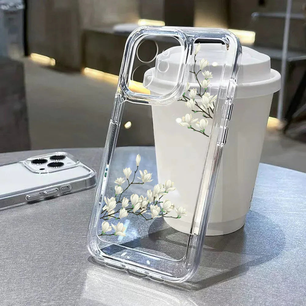 Antique Flower Transparent iPhone Case - Viexta