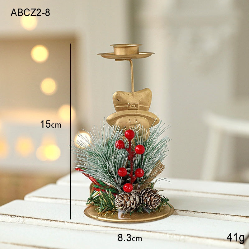 christmas-candlestick-golden-wrought-iron-window-decoration