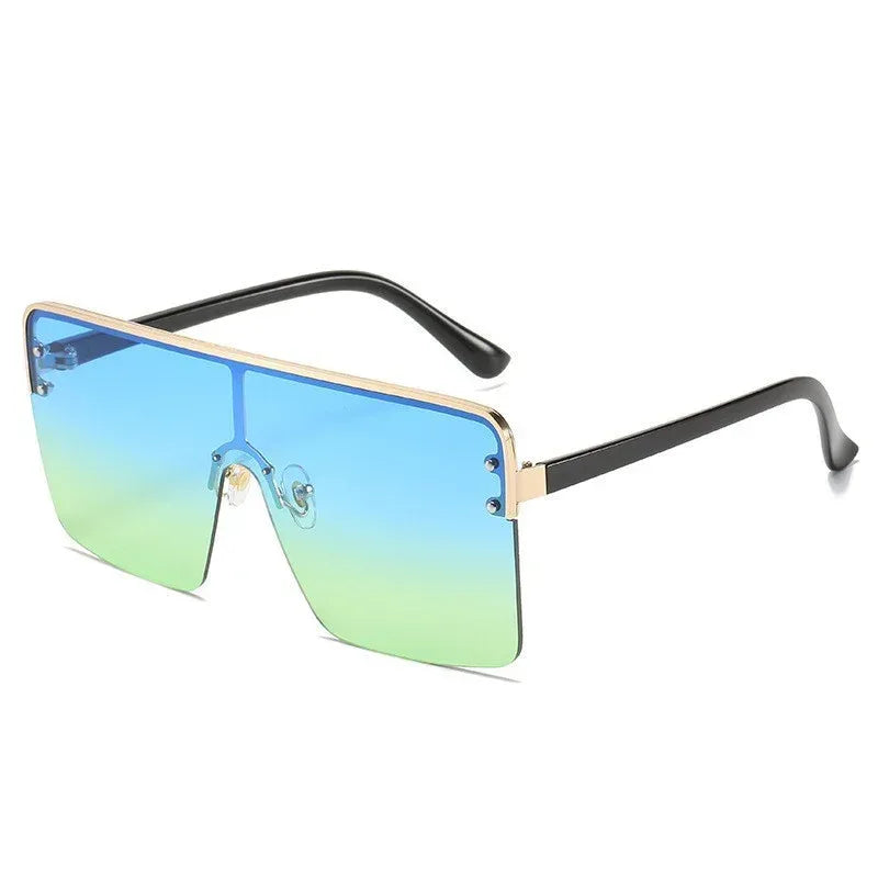 Fashion Big Frame Trend Metal Gradient Sunglasses - Viexta