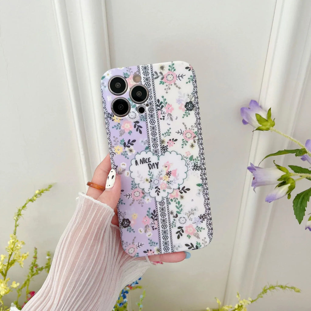 White Fragmented Flower iPhone Case - Viexta