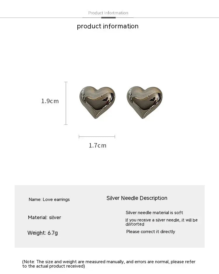 Three-dimensional Heart-shaped Earrings - Viexta