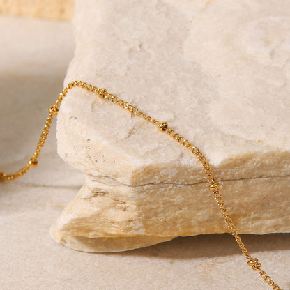 18K Gold Classic Ball Bead Anklets