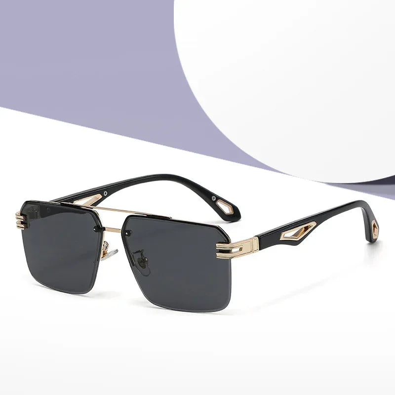 Frameless Cut-Edge Double-Bridge Sunglasses - Viexta