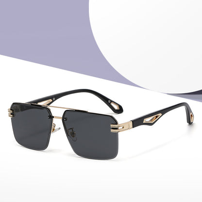 Frameless Cut-Edge Double-Bridge Sunglasses