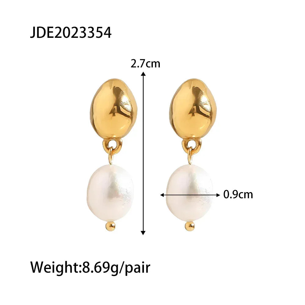 High-grade Colorfast Titanium Ring Earrings - Viexta