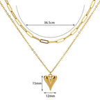 Golden Love Double-layer Necklace - Viexta