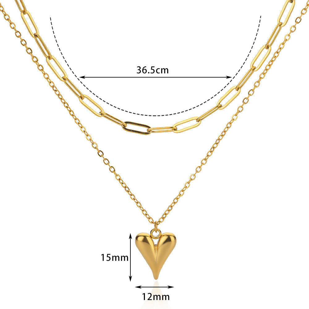 Golden Love Double-layer Necklace