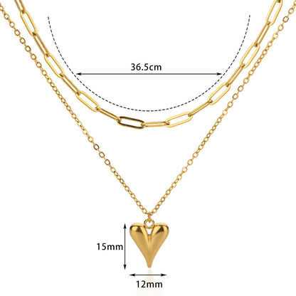 Golden Love Double-layer Necklace