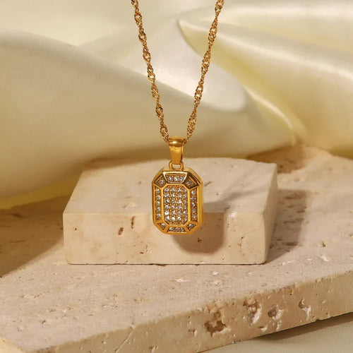 18K Electroplated Three-dimensional White Zircon Neckwear - Viexta