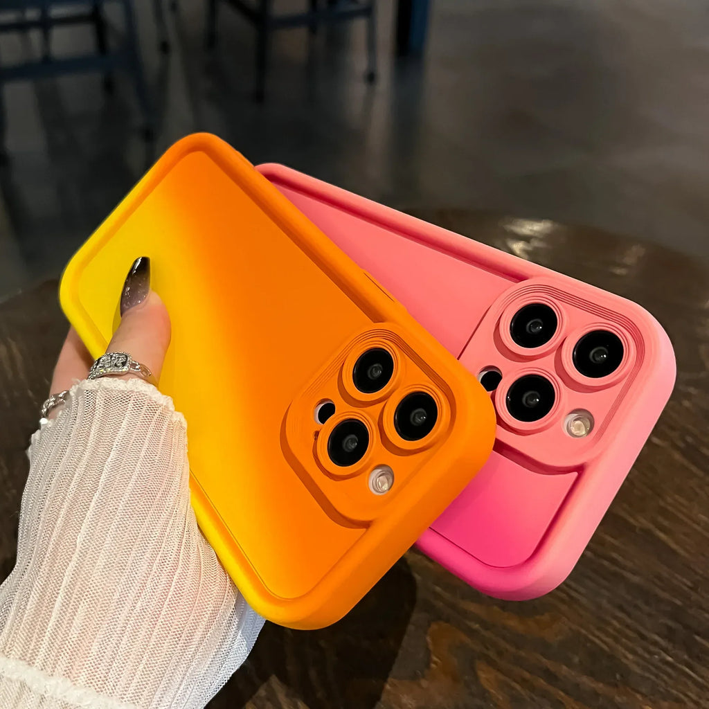 Oblique Stitching Gradient iPhone Case - Viexta