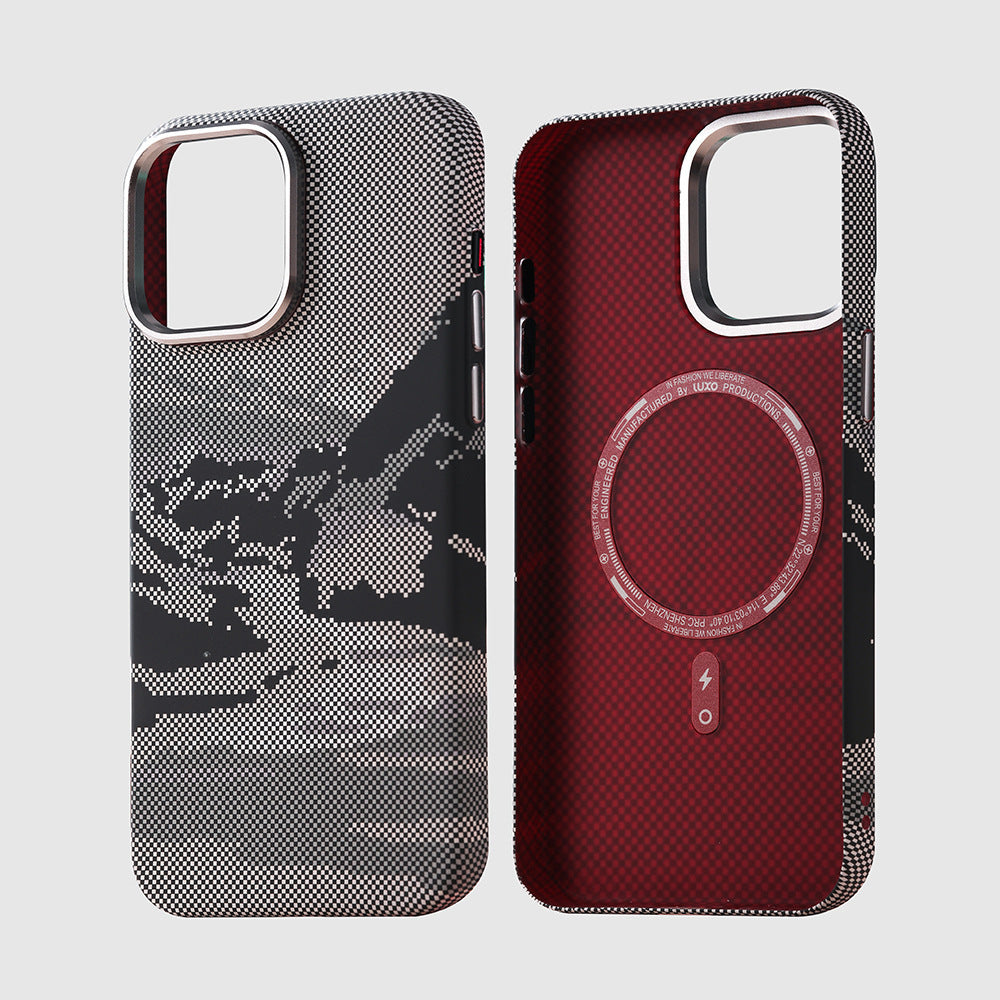 Magnetic Carbon Fiber Kevlar Texture iPhone Case