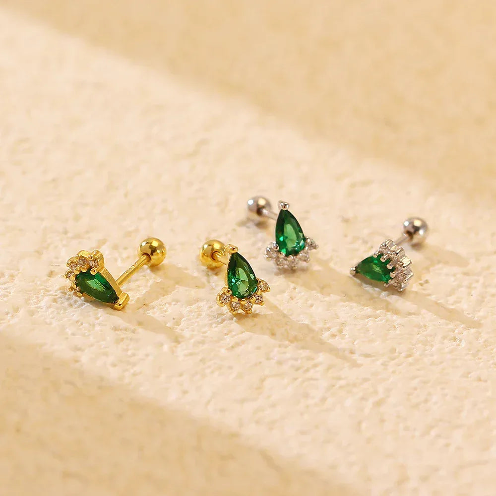 emerald-diamond-screw-ear-studs - Viexta