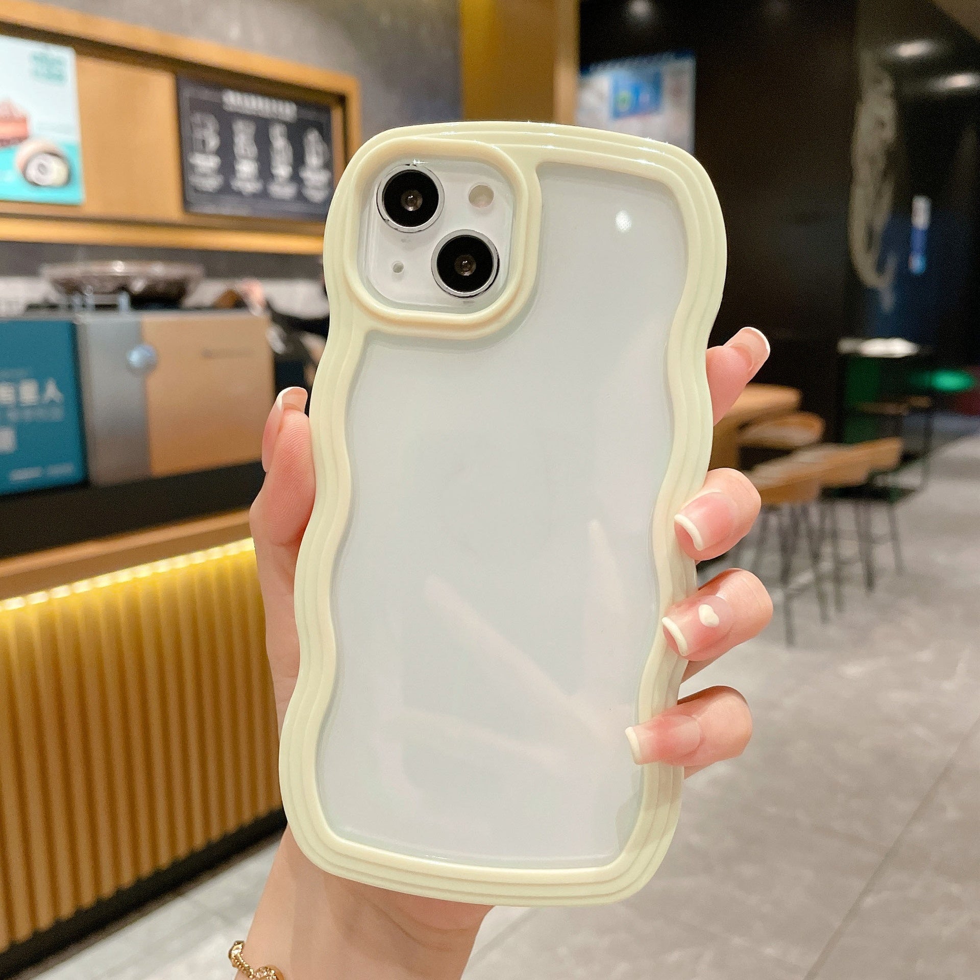 Wave Border Solid Color iPhone Case